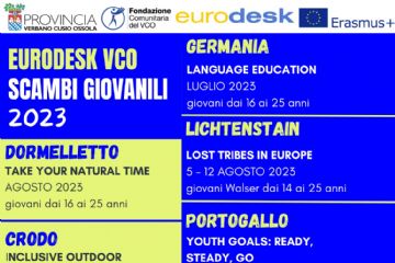 SCAMBI INTERCULTURALI ERASMUS+ CON SPORTELLO EURODESK VCO - PROGETTO &quot;L&#39;EUROPA DEI GIOVANI&quot;