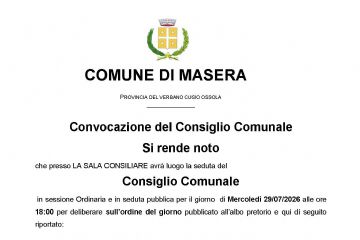 Convocazione Consiglio Comunale